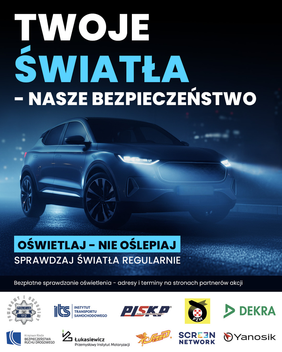 Bezpłatne sprawdzanie świateł w ramach kampanii ogólnopolskiej